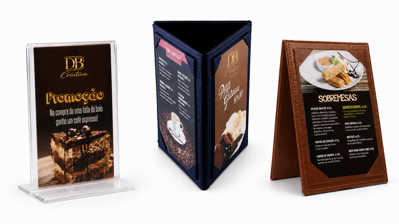 Display de mesa personalizado sobre mesa de bar — DB Criativa
